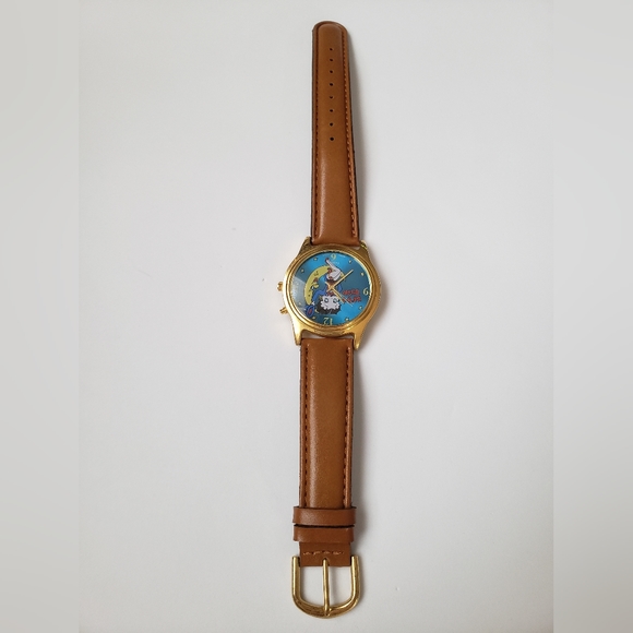 Betty Boop Watch Swinging On The Moon Excellent Condition Genuine Leather - Picture 2 of 6
